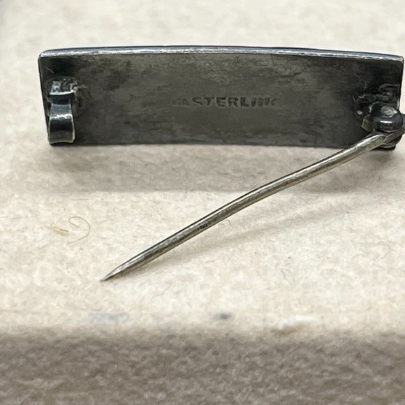 F.A. Herman Vintage Windmill and Sailboat Sterling and Enamel Brooch Signed - Picture 2 of 6